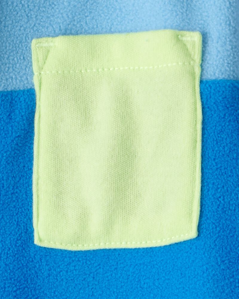 Baby Boy Colour Block Fleece Long-Sleeve Jumpsuit - Blue, image 3 of 4 slides