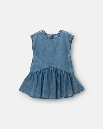 Tout-petit fille - Robe &agrave; taille basse asym&eacute;trique en chambray, 