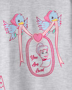Filles - Chandail ouat&eacute; &agrave; Disney&copy; Princesses de la Saint-Valentin &ndash; Gris, image 3 sur 3 diapositives