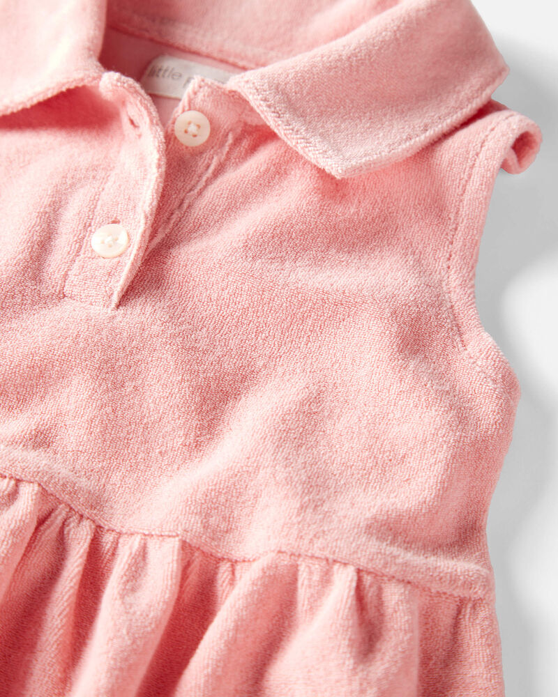 Enfant en bas âge Robe en tissu bouclette fabriquée à partir de coton biologique, image 3 sur 5 diapositives