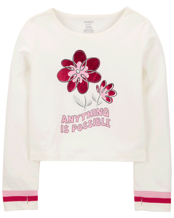Kid Anything Is Possible Floral Long-Sleeve Tee, 