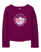 Kid Waffle Knit Long-Sleeve Tee - Burgundy, image 1 of 3 slides