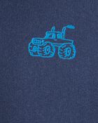 Tout-petit gar&ccedil;on - Ensemble 2 pi&egrave;ces t-shirt manches longues &agrave; voiture et pantalon &ndash; Bleu marine, image 3 sur 3 diapositives