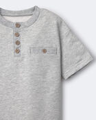 Toddler Boy Button-Front Tee - Grey, image 4 of 6 slides