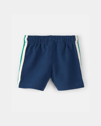 Baby Boy Striped French Terry Shorts - Blue/Green, 