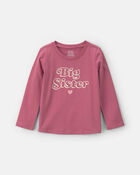 Toute-petit fille - T-shirt manches longues &agrave; imprim&eacute; &laquo;Big Sister&raquo; - Rose, image 1 sur 2 diapositives