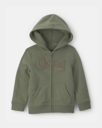 Toddler Boy Oshkosh Fleece Logo Zip Hoodie - Olive Green, 