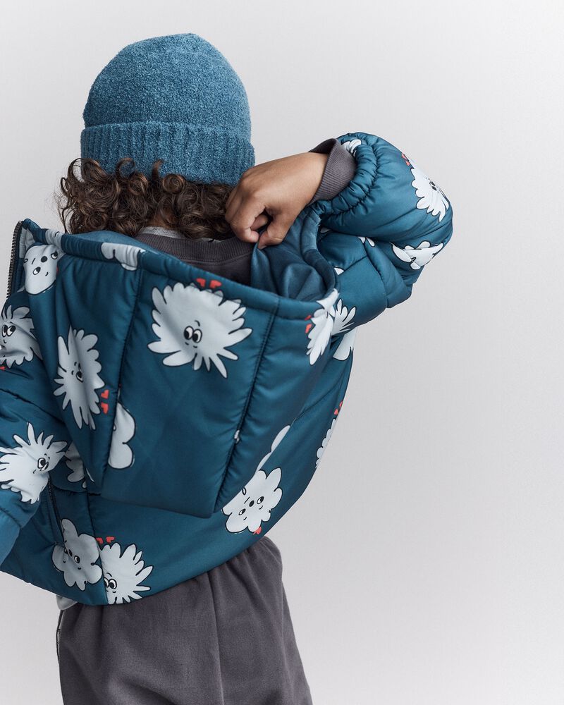 Toddler Squish Hooded Puffer Jacket - Deep Teal, image 4 of 7 slides