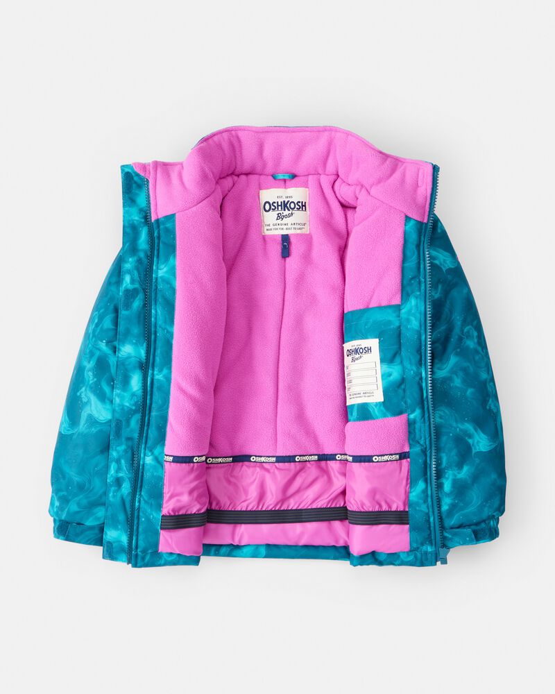 Girls 2-Piece Taslan Ocean Print Snowsuit Set - Ocean Print, image 6 of 7 slides