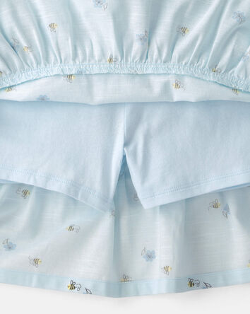 Girls 2-Piece Bee Long-Sleeve Top & Skort Set - Blue, 