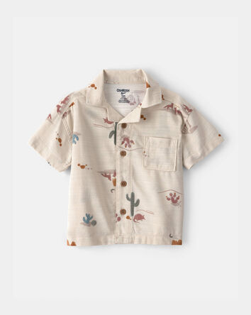Baby Boy Desert Short-Sleeve Button-Down Shirt - Beige, 