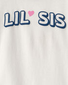 Toddler Girl 'Lil Sis' Graphic Tee - Ivory, image 3 of 4 slides