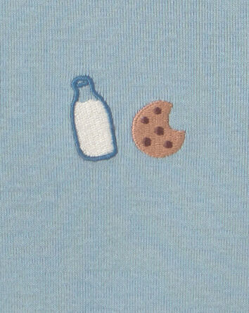 B&eacute;b&eacute; gar&ccedil;on - Emballage 5 cache-couches manches courtes &agrave; motif lait et biscuits, 
