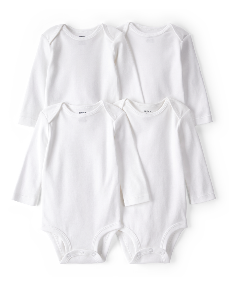 Baby 4-Pack Long-Sleeve Bodysuits, image 1 of 6 slides