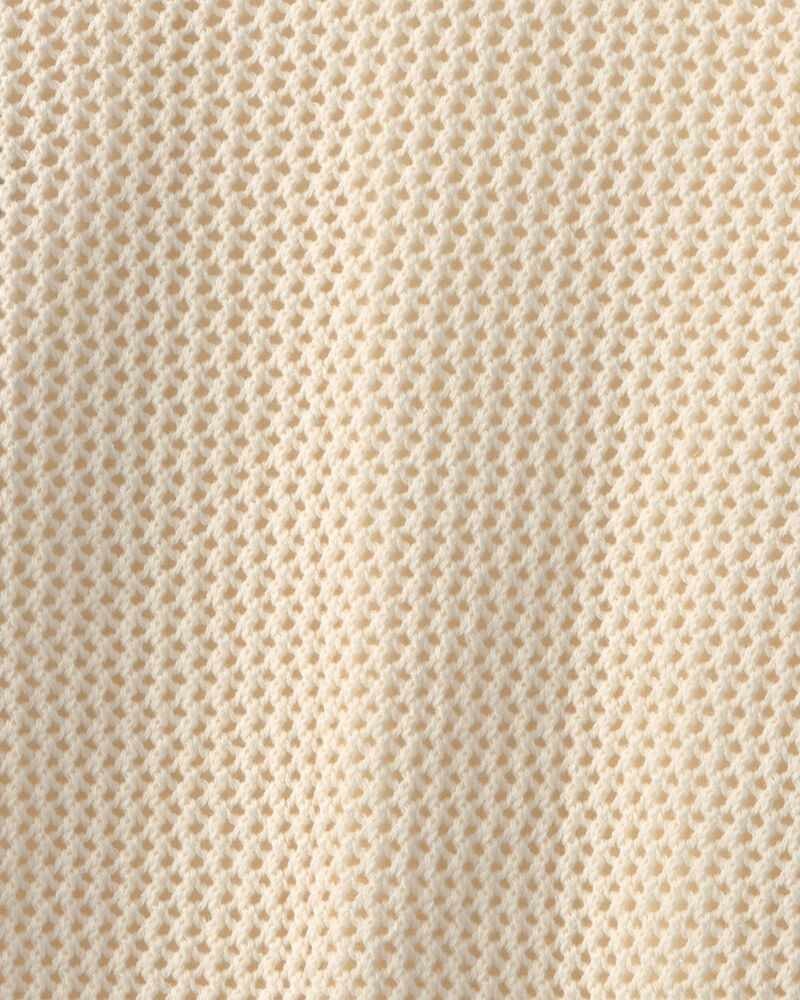 Girls 2-Piece Varsity Sweater - Cream/Blue, image 2 of 3 slides