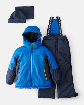 Boys 2-Piece Taslan Color Block Snowsuit Set - Blue, 