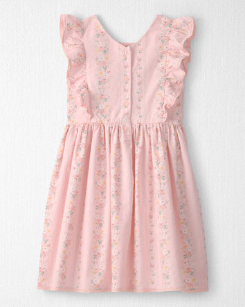 Girls Ruffle Dress Made with Organic Cotton in Spring Garden Print, 