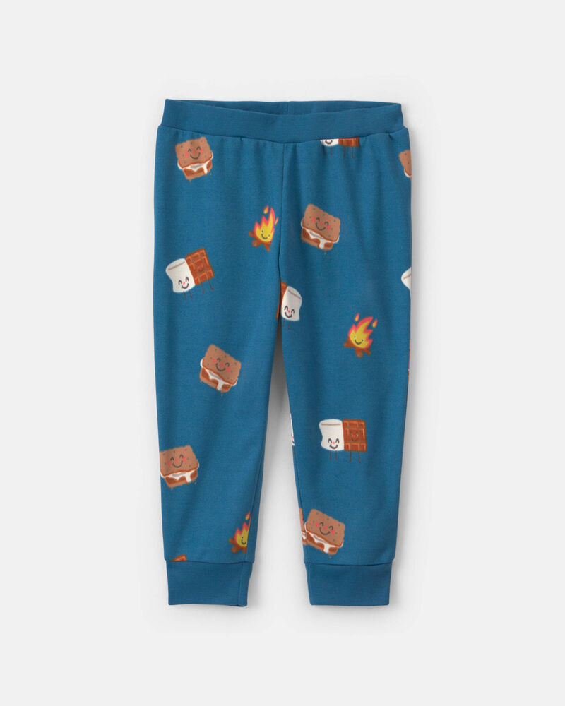 Toddler Boy 2-Piece 'S'More Sleep' Fleece Snug Fit Pyjama Set - Blue, image 2 of 6 slides