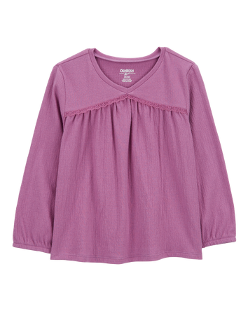 Toddler Crinkle Jersey Lace Top, 