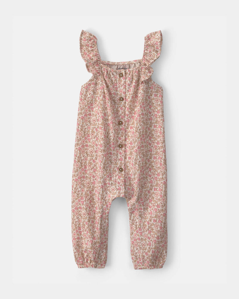 Baby Girl Floral Jumpsuit - Pink, image 1 of 5 slides
