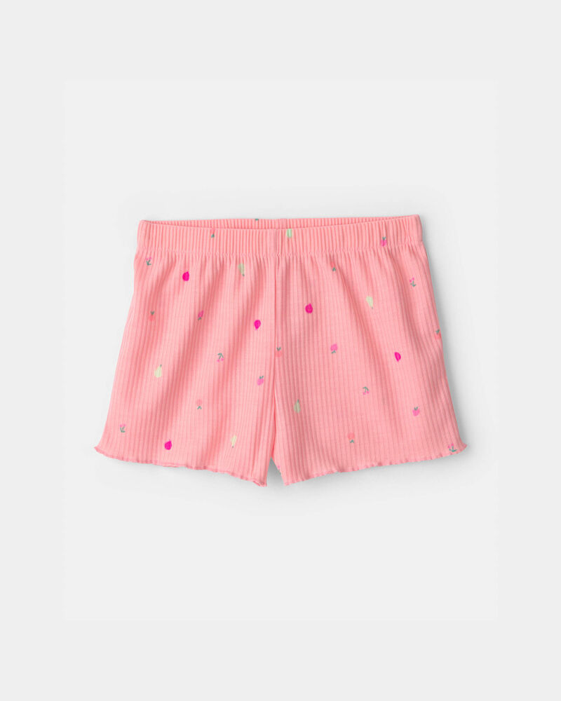 Toddler Girl Fruit Short-Sleeve Loose Fit 2-Piece pyjama Set - Pink, image 3 of 6 slides