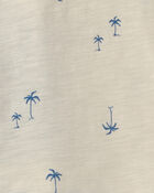 Tout-petit gar&ccedil;on - Ensemble 2 pi&egrave;ces polo &agrave; palmiers et short - Bleu/Ivoire, image 2 sur 3 diapositives