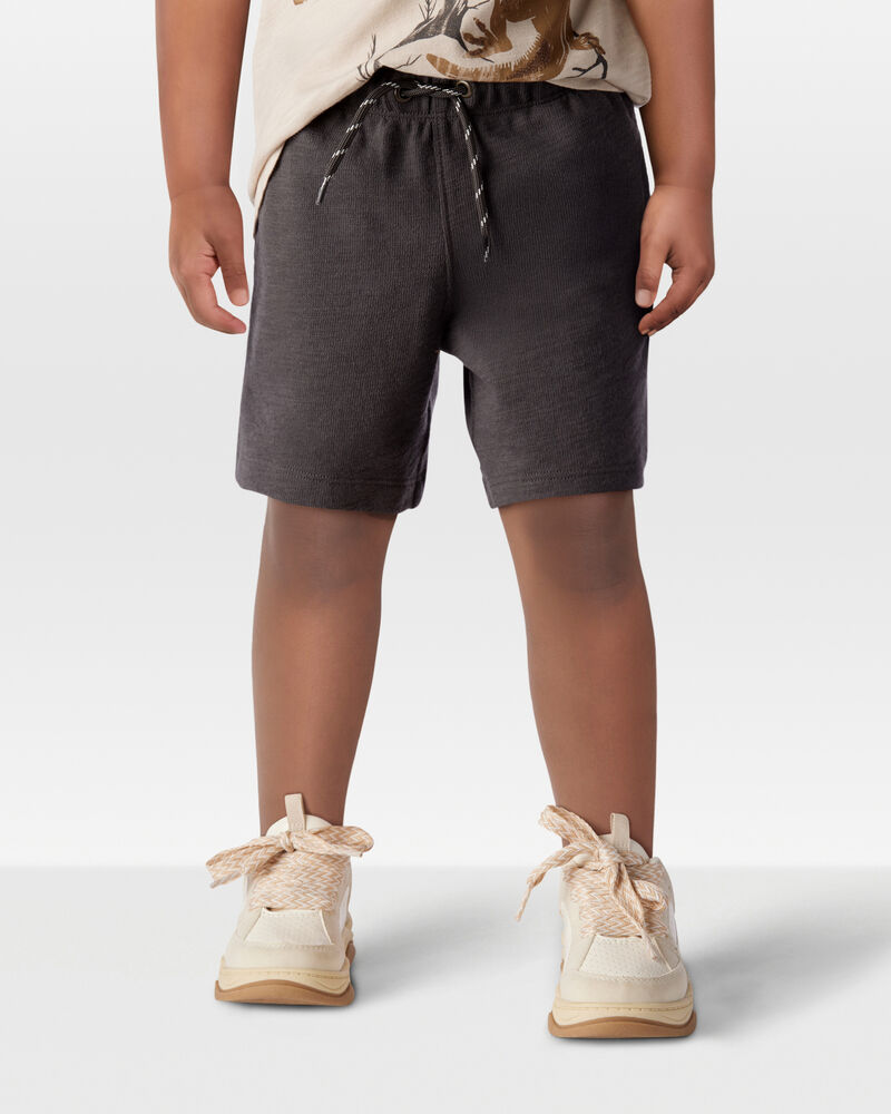 Toddler Pull-On Cotton-Blend Shorts - Black, image 2 of 6 slides