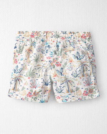 Toddler Boy Recycled Swim Trunks in Tropical Paradise Print, 