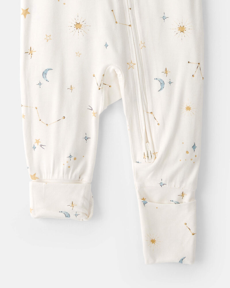 B&eacute;b&eacute; - Grenouill&egrave;re PurelySoft &agrave; fermeture &agrave; glissi&egrave;re 2 sens, constellation - Cr&egrave;me, image 6 sur 6 diapositives