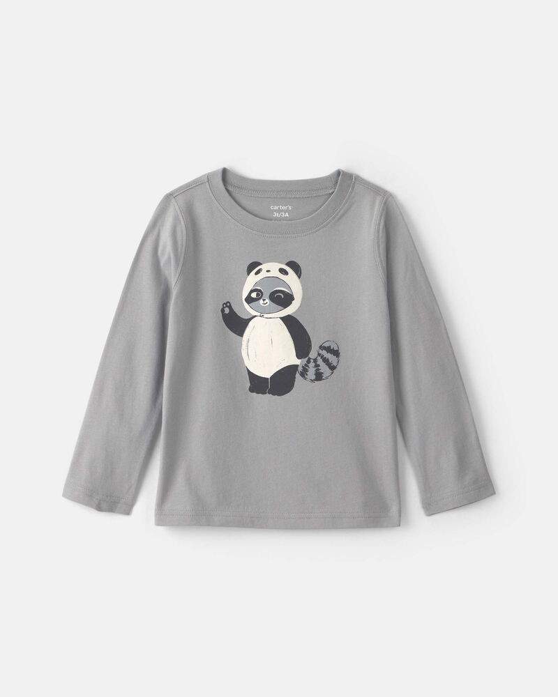 Tout-petit gar&ccedil;on - T-shirt manches longues en 100 % coton &agrave; motif raton laveur - Gris, image 1 sur 2 diapositives