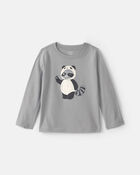 Tout-petit gar&ccedil;on - T-shirt manches longues en 100 % coton &agrave; motif raton laveur - Gris, image 1 sur 2 diapositives