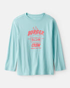 Kid Burger Crew Long-Sleeve Graphic Tee - Blue, image 1 of 3 slides