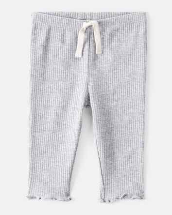 Bébé fille - Pantalon en tricot à enfiler – Gris, 