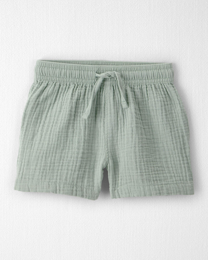 Tout-petit gar&ccedil;on - Ensemble 2 pi&egrave;ces en gaze de coton biologique, vert, image 3 sur 5 diapositives