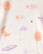 Tout-petit fille - Pyjama ajust&eacute; 4 pi&egrave;ces teint sur n&oelig;uds en 100 % coton, constellation et espace - Mauve, image 3 sur 3 diapositives