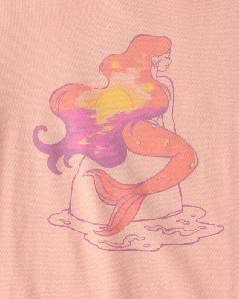 Girls Mermaid Graphic Tee - Orange, image 2 of 3 slides