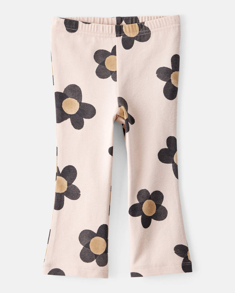 Baby Girl Floral Cotton Flare Active Pants, image 1 of 4 slides