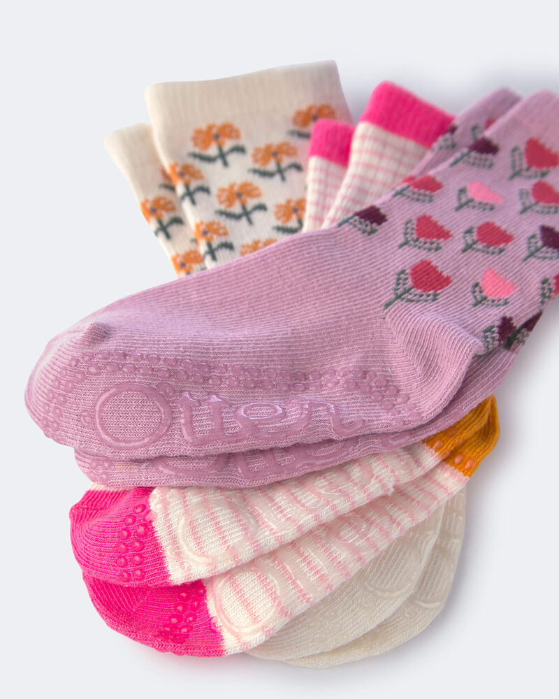Toute-petit fille - Emballage 3 paires de chaussettes mi-mollet &agrave; motif floral, image 3 sur 3 diapositives