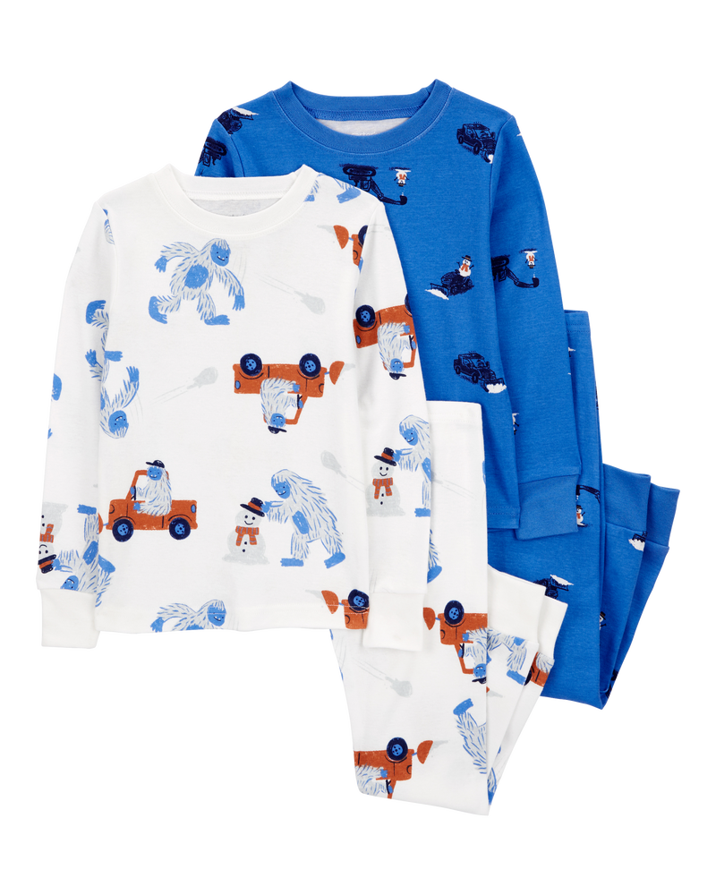 Baby 4-Piece Big Foot 100% Snug Fit Cotton Pyjamas, image 1 of 4 slides
