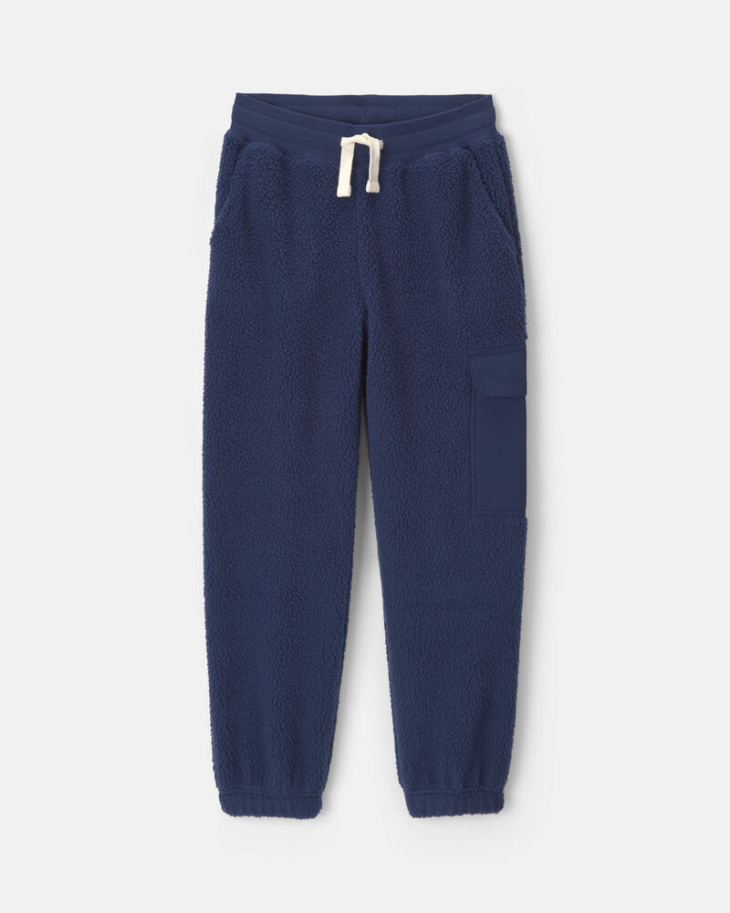 Boys Fleece Cargo Joggers - Navy Blue, image 1 of 5 slides