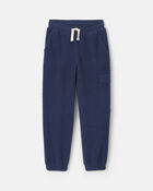 Boys Fleece Cargo Joggers - Navy Blue, image 1 of 5 slides