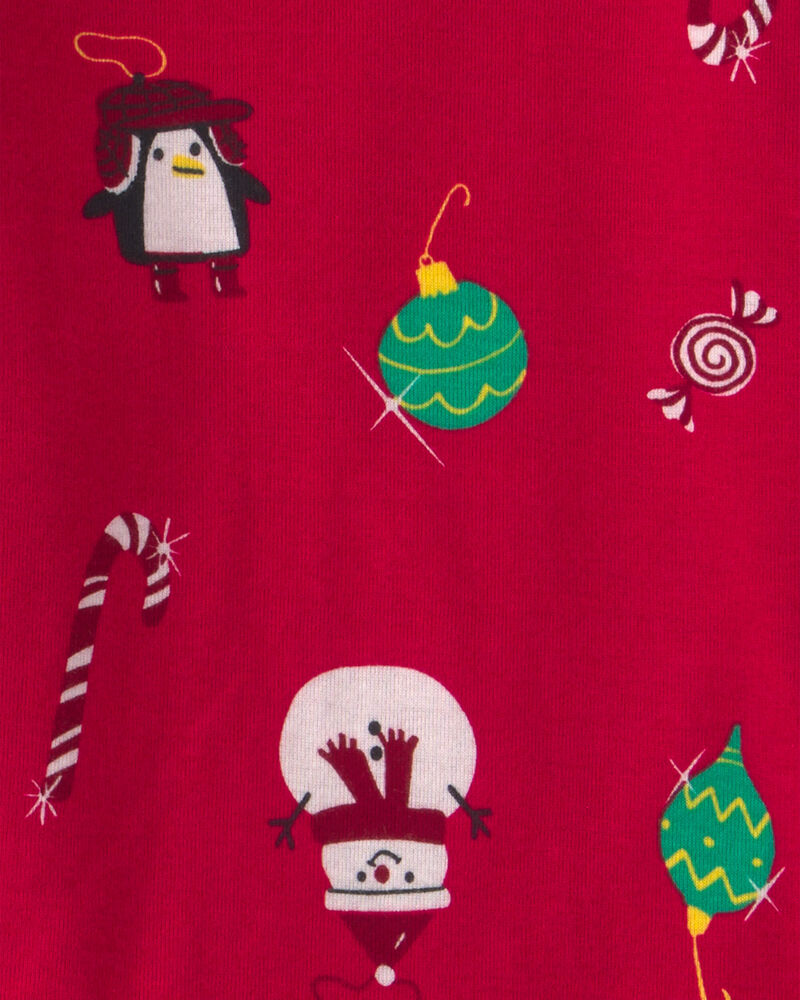 B&eacute;b&eacute; - Pyjama ajust&eacute; 2 pi&egrave;ces &agrave; motif pingouins et No&euml;l &ndash; Rouge, image 2 sur 2 diapositives