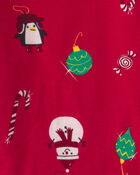 B&eacute;b&eacute; - Pyjama ajust&eacute; 2 pi&egrave;ces &agrave; motif pingouins et No&euml;l &ndash; Rouge, image 2 sur 2 diapositives