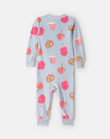 Baby Girl 1-Piece Festival Treats 2-Way Zip DreamPlush Snug Fit Pyjama - Blue, 