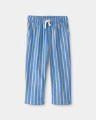 Toddler Striped French Terry Pants - Blue/White, image 1 of 5 slides