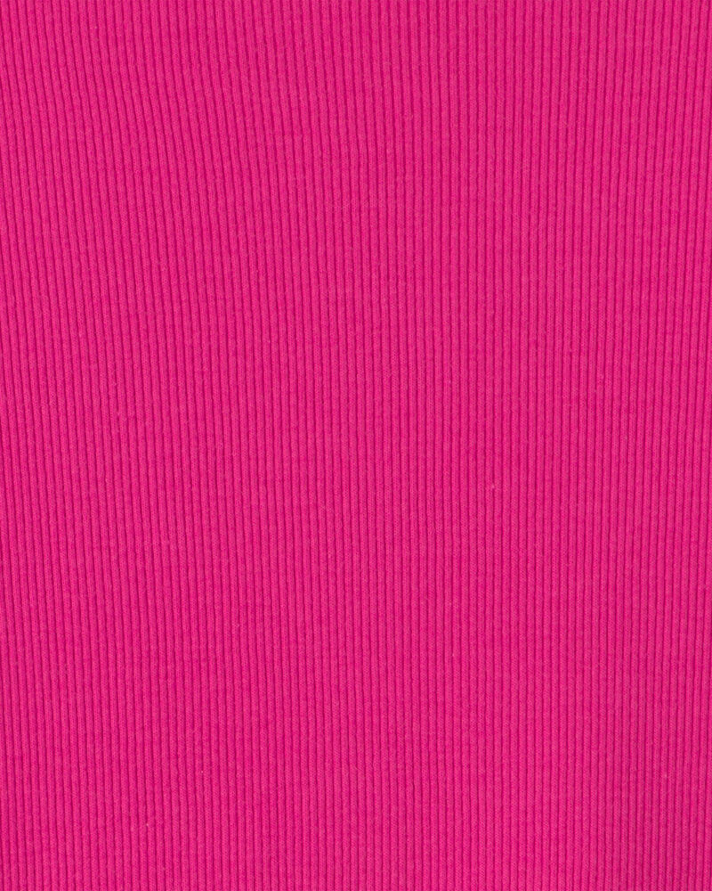 Girls Long-Sleeve Ribbed Top - Pink, image 2 of 3 slides