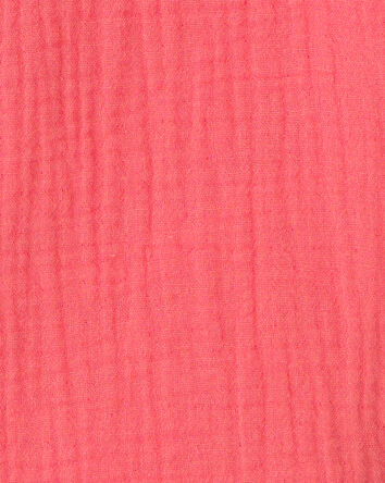 Filles - Haut &agrave; manches courtes en gaze - Rose, 