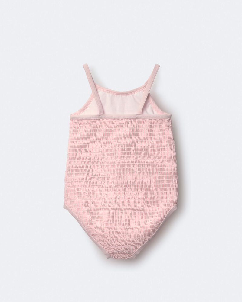 Toddler Girl Smocked One-Piece Swimsuit - Light Pink, image 4 of 7 slides