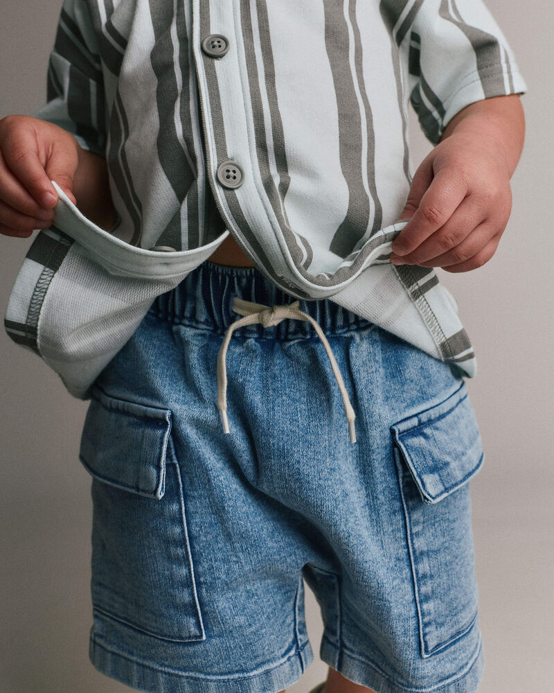 Tout-petit gar&ccedil;on - Short cargo en denim, image 1 sur 7 diapositives