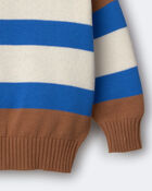 Toddler Relaxed Sweater in Stripes - Brown, image 2 of 2 slides
